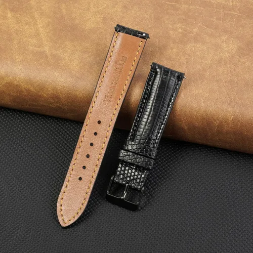 Vista 2 de vinacreations Handmade Leather Watch Band Men Quick Release Premium Stingray Leather Watch Strap Replacement Stainless Steel Buckle Bespoke 18mm
