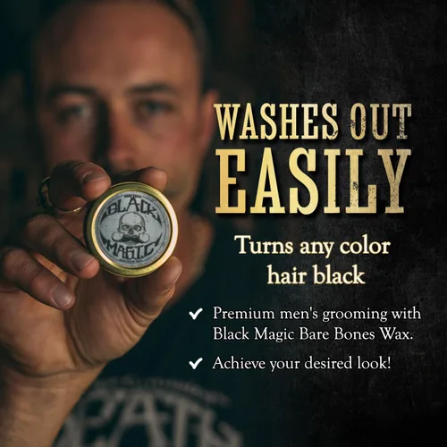 Vista 2 de Cera negra para bigote Cera mágica negra para bigote Oculta el cabello gris en la barba o el bigote Cera para bigote de sujeción extra fuerte