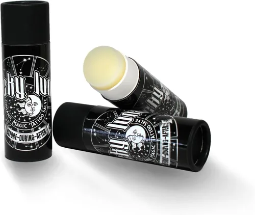 Vista 2 de LuckyLuna Tubo orgánico de cuidado posterior del tatuaje, hidratante de tatuaje para la longevidad del color, orgánico totalmente natural, loción