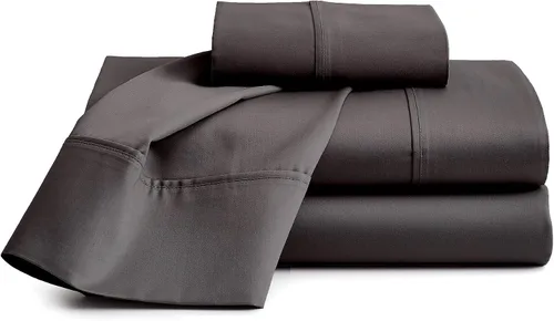 Vista 14 de Sábanas de cama 100% algodón orgánico de bolsillo extra profundo, tamaño individual, color burdeos, sábanas orgánicas de 1000 hilos, sábanas