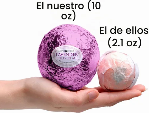 Vista 2 de Enliven Me - Bomba de baño de lavanda con collar creado con cristal extra grande de 10 onzas, fabricada en Estados Unidos