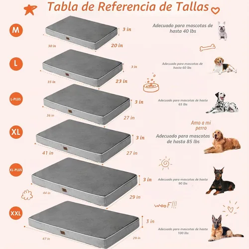 Vista 6 de EHEYCIGA Cama grande lavable para perros con espuma viscoelástica, 35 x 23 Gris