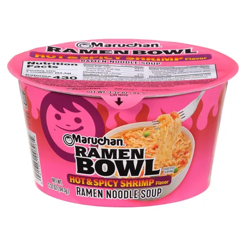 Vista 11 de Maruchan Tazón de ramen, sabor a carne de res Birria, sopa instantánea de fideos al estilo japonés, comida fácil para microondas para estudiantes