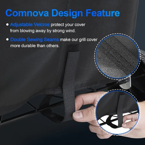 Vista 7 de Comnova Funda para Parrilla de Carbón - Resistente e Impermeable para Parrilla Kettle Weber, Parrilla Kettle Cuisinart y Más