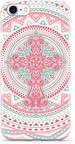 Vista 18 de Inspired Cases - Compatible with iPhone Xs Max Case - 3D Textured Protective Phone Case for Apple iPhone Xs Max - Ornate Cross - Coral and Mint