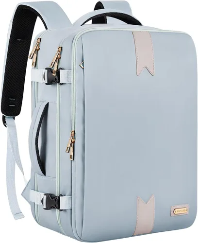 Vista 7 de Mochila de viaje para mujeres y hombres, mochila de transporte de 17.3 x 13.4 x 7.9 pulgadas, aprobada por la TSA, resistente al agua, mochilas