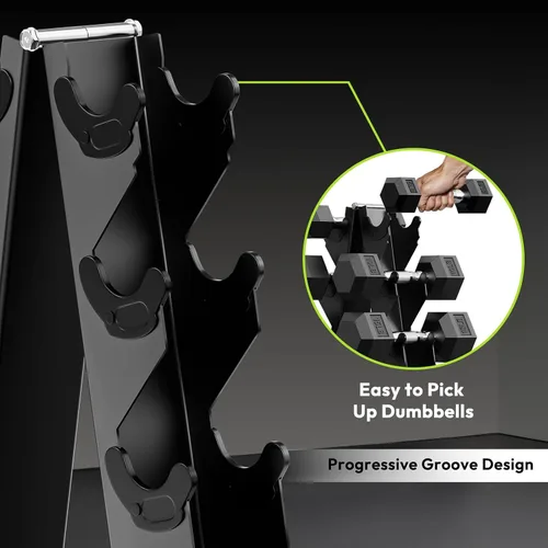 Vista 5 de HANDBODE Dumbbell Rack A Frame Weight Rack Stand Dumbbell Weight Storage for Home Gym, Space-Saving Weight Stand for Home Gym