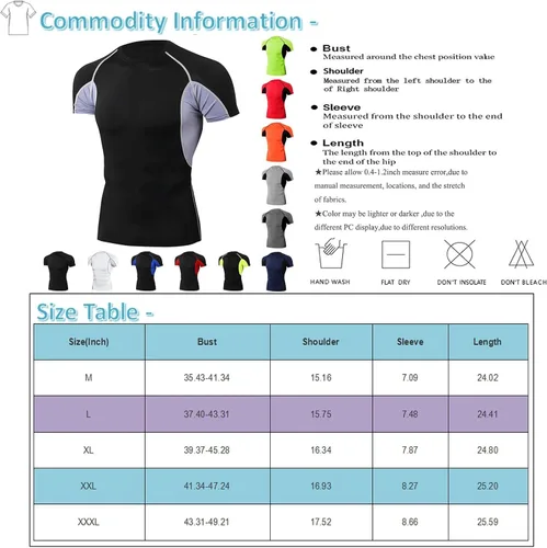 Vista 3 de Camisetas de entrenamiento para hombre, gimnasio, fitness, culturismo, musculación, camisetas atléticas de secado rápido, ligeras
