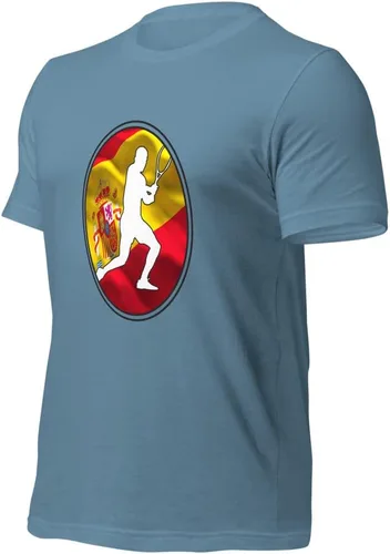 Vista 51 de Carlos Alcaraz Camiseta de manga corta unisex de algodón con diseño de bandera de España