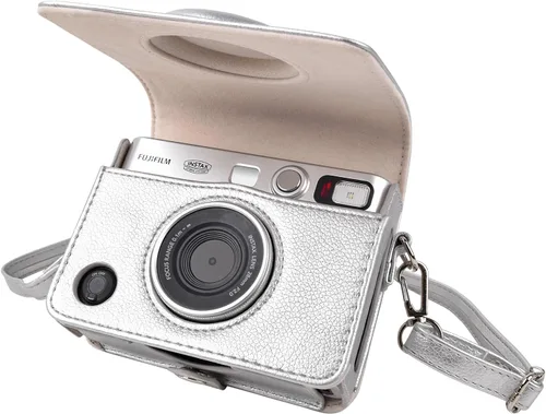 Vista 9 de MUZIRI KINOKOO Funda Mini EVO, Cuero PU con Textura de Lichi, Funda Protectora para Cámara Instantánea Instax Mini EVO con Orificio de Carga Preciso