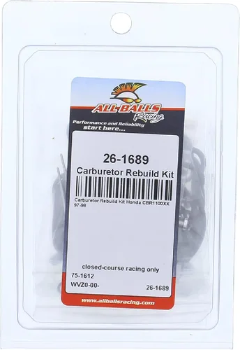 Vista 4 de All Balls Kit de reconstrucción de carburador de carreras 26-1689 compatible con/reemplazo para Honda CBR1100XX 1997-1998