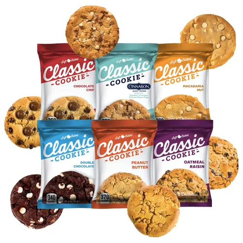 Vista 20 de Galletas de brownie Classic Cookie suavemente horneadas en forma redonda, 2 cajas, 16 galletas envueltas individualmente