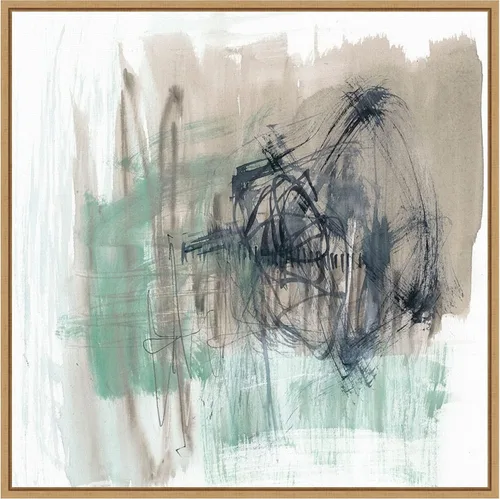 Vista 9 de Amanti Art Framed Canvas Wall Art 16x16 Scribble Scrabble I by Jennifer Goldberger, Framed Wall Art Canvas, Abstract Artwork, Traditional Decor