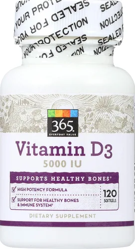 Vista 5 de 365 by Whole Foods Market, Cápsulas blandas de vitamina D3, 1000 UI, 100 CT