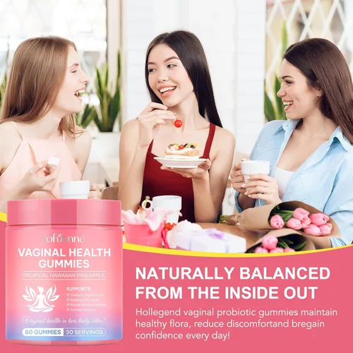 Vista 7 de Gomitas femeninas de probióticos vaginales de primera calidad, suplementos de salud vaginal, gomitas femeninas para mujeres, equilibrio de pH, apoyo
