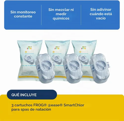 Vista 3 de FROG @ease - Cartuchos de repuesto SmartChlor para spas de natación, paquete de 3