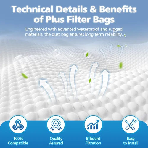 Vista 7 de Paquete de 10 filtros HEPA 204814 Plus bolsas compatibles con aspiradoras 205811 204811 204808 para Avalir Sentria Ultimate G Series, sustituye al