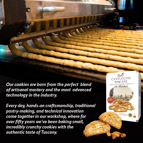 Vista 6 de Biscotti italiano de almendras Hecho en Toscana, Italia Galletas tradicionales semi suaves Belli