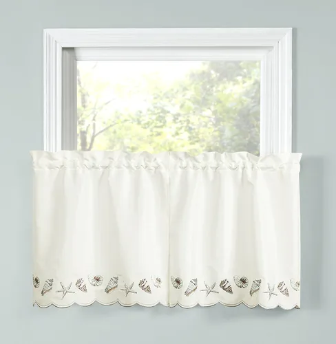 Vista 4 de RENAISSANCE HOME FASHION Seashells bordadas, 58 x 12 pulgadas Cenefa, natural