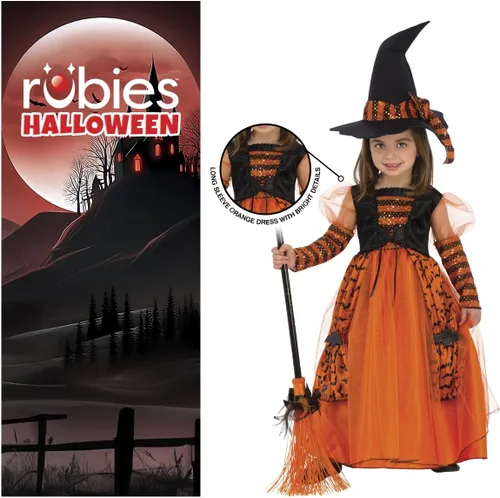 Vista 3 de Rubie's Disfraz de bruja infantil, brillante, talla S