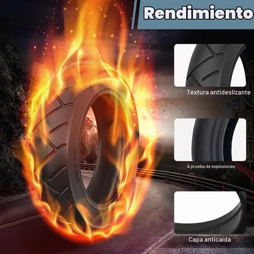 Vista 2 de Cooryda Neumático y tubo interior de 10 x 2.125, tubo interior de 10 x 2.125 pulgadas para ruedas de repuesto de neumáticos de scooter eléctrico