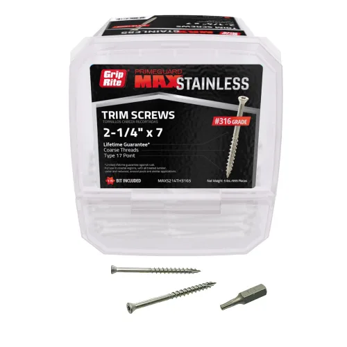 Vista 11 de Grip Rite MAXS214TH3051 - Tornillo de cabeza de acero inoxidable 305 de 2-1/4 pulgadas x #7 de 1 libra (paquete de 1 libra)