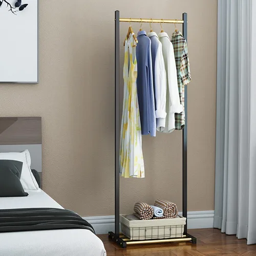 Vista 2 de Garment Rack Freestanding Metal Coat Rack Stand, Modern Clothing Rack With Shelves, Bedroom And Hallway Clothes Hanging Rail, Space Saving Hanger