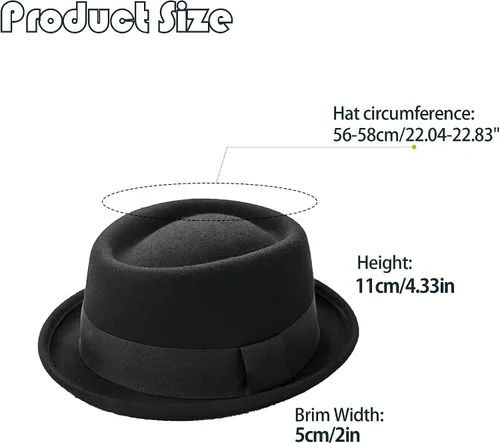 Vista 2 de Sombrero de pork-pie de lana para hombre y mujer (SM)