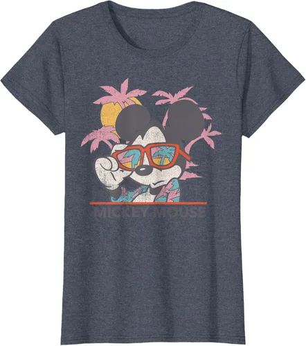 Vista 42 de Disney Mickey and Friends Mickey Mouse Tropical Retrato Camiseta S Negro
