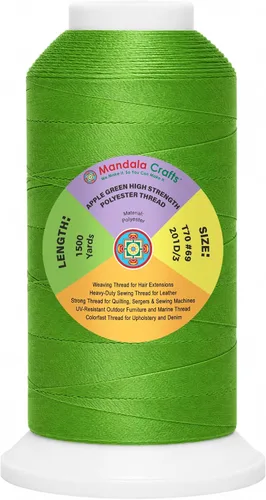Vista 87 de Mandala Crafts Airforce Blue Tex 70 - Hilo de poliéster para tapicería 1500 Yds T70 UV Resistant Strong Thread for Leather Sewing, Marine
