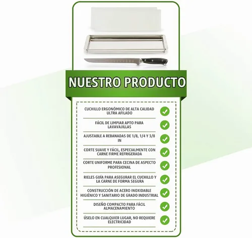 Vista 4 de Kit avanzado de rebanadora de carne seca de ternera, rebanadas uniformes 100% de precisión garantizadas, grosor ajustable, apto para lavavajillas