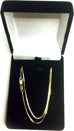 Vista 5 de 14k Yellow Solid Gold Mirror Box Chain Necklace