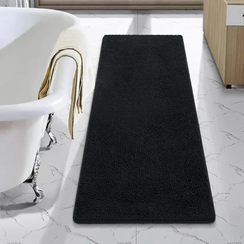 Vista 24 de LOCHAS - Alfombra de baño de lujo lanuda de 24 x 17 pulgadas, color beige
