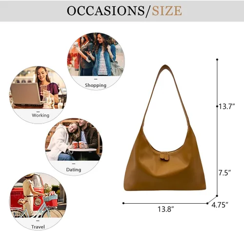 Vista 6 de Bolsos de hombro Crescent retro Y2k 90s Hobo bolsos pequeños de piel sintética para axilas, bolsos de mano de moda 2024