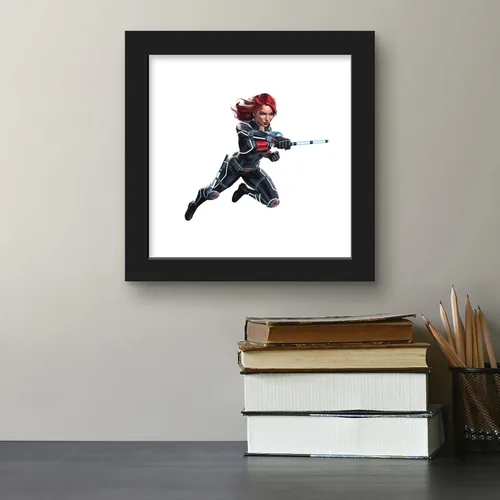 Vista 5 de Trends International Gallery Pops Marvel Comics Avengers - Póster de pared de viuda negra, 12 x 12 pulgadas, versión enmarcada en negro