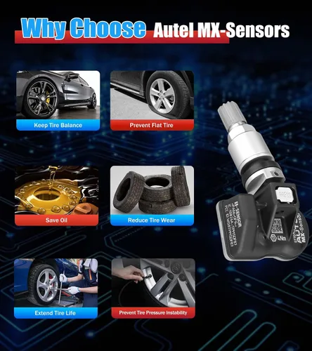 Vista 4 de Autel Sensor TPMS 20pcs Mental Programmable MX Sensor OE-Level para 315MHz 433MHz Trabajo de presión de neumáticos con TS408 TS508 TS601 TS608