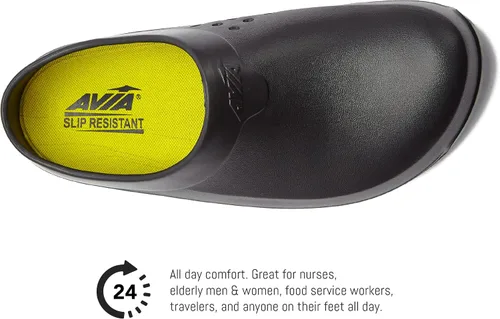 Vista 4 de Avia Zuecos antideslizantes para mujer, zapatos de trabajo antideslizantes para servicio de alimentos, jardín o enfermería