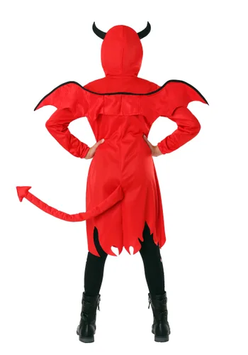 Vista 2 de Disfraz de diablita roja con capucha para niñas Multicolor