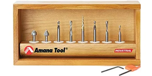 Vista 6 de Amana Tool - Colección de brocas de enrutador CNC de uso general AMS-134 de 8 piezas, vástago de 1/4