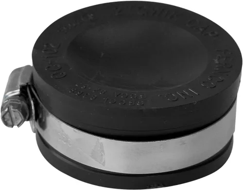 Vista 2 de Fernco QC-102 - Tapón flexible de PVC de 2 pulgadas con abrazaderas de acero inoxidable, color negro