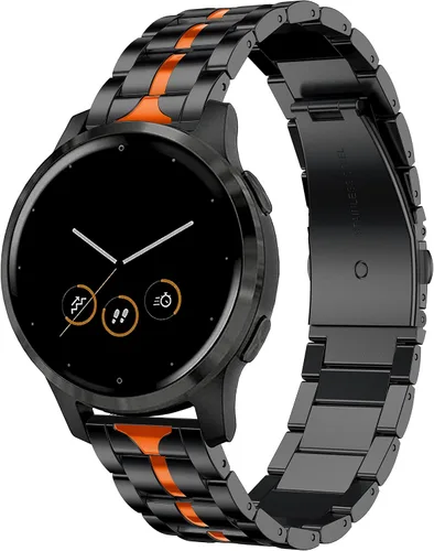 Vista 5 de Vivoactive - Correa de metal 4S, Venu 3S/2S, compatible con correas de reloj Fossil de 0.709 in, correa de acero inoxidable esmaltado compatible