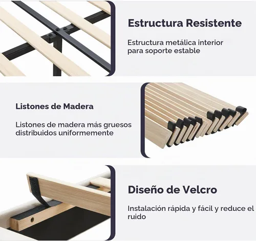 Vista 6 de Furnify Armazón de Cama de Plataforma Twin, Armazón de Cama Tapizado en Terciopelo con Cabecera Ajustable de Canal Vertical, Ribete de Enchapado