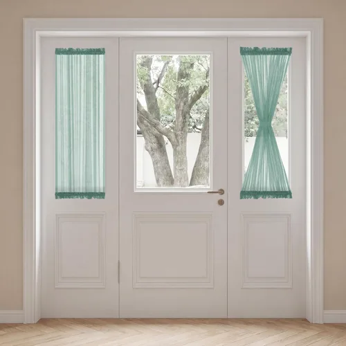 Vista 38 de H. Versailtex Lino Natural y Poly semi-láminas Premium suaves y ricos materiales paneles de cortina con abrazadera ajustable para patio Gris
