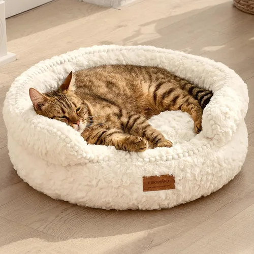 Vista 10 de FUKUMARU Cama para gatos de interior, cama para perros pequeños, lavable Marrón