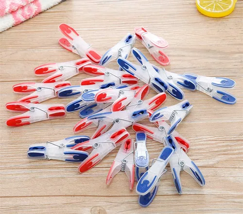 Vista 8 de Clips de plástico resistentes antideslizantes para secar la ropa, pinzas resistentes para viajes, paquete de 24