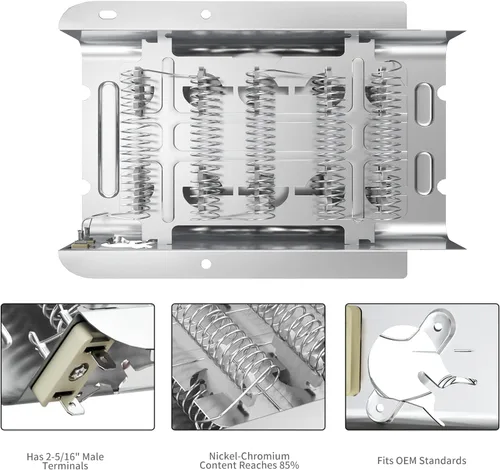 Vista 3 de 279838 W10724237 3403585 Reemplazo del conjunto del elemento calefactor de la secadora por AMI PARTS - Compatible con WED4815EW1 NED4655EW1