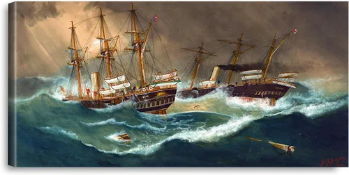 Vista 55 de A&T ARTWORK A Brisk Breeze por Willem van de velde Reproducciones de pintura de velero, impresiones en lienzo giclée para decoración del hogar, 20 x