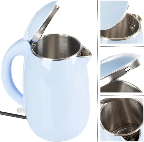 Vista 24 de Hervidor eléctrico – Calentador de agua de ebullición rápida con apagado automático con interior de acero inoxidable y construcción de doble pared