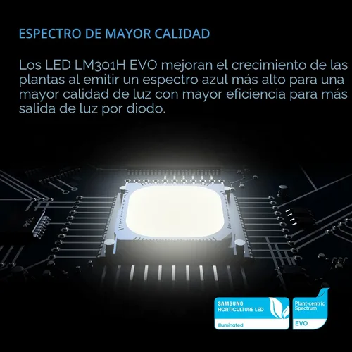 Vista 3 de AC Infinity IONFRAME EVO3, Samsung LM301H EVO Bar Luz LED de cultivo 2x4, 840 diodos, con controlador de horario, luces comerciales de espectro