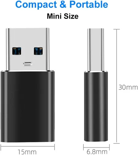 Vista 7 de Adaptador USB a USB C, USB C hembra a USB 3.1 macho adaptador de 10 Gbps compatible con iPhone 17 16 15 14 13 12, Samsung Galaxy S25 S24 S23 S22